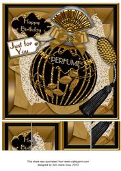 Black Onyx Perfume Happy Birthday 8in Picture Sheet Topper