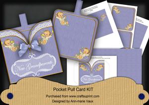 Baby Boy New Grandparents Vintage Pocket Pull Card Kit