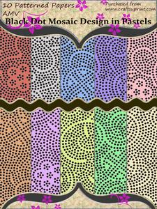 Black Dots Mosaic Pastels Paper Pack