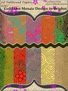 Gold Dots Marble Mosaic Paper Pack