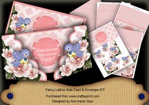Lovebird Said Engaged Fancy Lattice 3D Card Kit