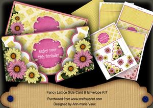 Pink Lemon Daisy 18th Birthday 3D Lattice Card Kit