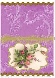 Rose Bouquet Bracket Wavy Edge Card