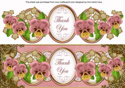 Pink Pansy Thank You Large Dl Topper
