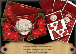 Red Village Pub Christmas Wishes Fancy Picture 3D Card Kit