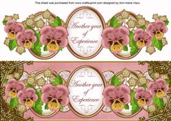 Pink Pansy Year of Experience Large Dl Topper
