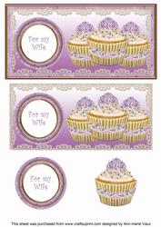 Lilac Vintage Cupcake for My Wife Dl Topper
