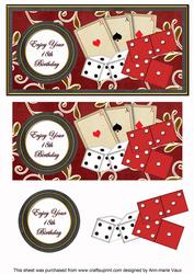 Red Games 18th Birthday Dl Decoupage Topper