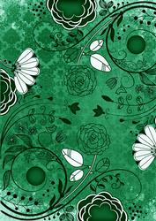 Dark Green Lace Retro Floral A4 Backing Paper