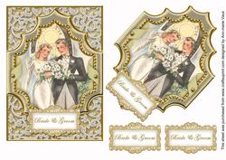 Cream Couple Bride & Groom 7x5 Step by Step