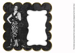 Black Fashion Lady Plain 8in Scallop Insert Panel