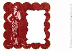 Dark Red Fashion Lady Plain 8in Scallop Insert Panel