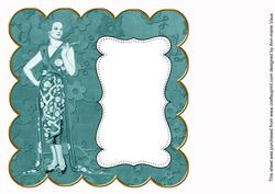 Teal Fashion Lady Plain 8in Scallop Insert Panel