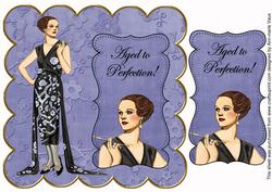 Blue Fashion Lady Aged to Perfection 8in Scallop Topper