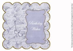 Blue Sweetpea Birthday Wishes 8in Scallop Insert Panel