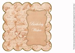 Borange Sweetpea Birthday Wishes 8in Scallop Insert Panel