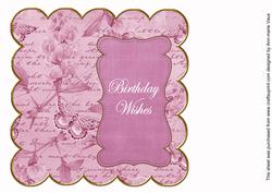Cerise Sweetpea Birthday Wishes 8in Scallop Insert Panel
