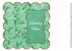 Dark Green Sweetpea Birthday Wishes 8in Scallop Insert Panel