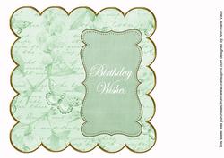 Mid Green Sweetpea Birthday Wishes 8in Scallop Insert Panel