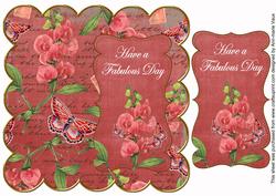 Dark Red Sweetpea Fabulous Day 8in Scallop Topper