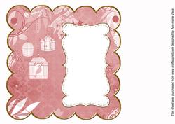 Pink Birdcage Plain 8in Scallop Insert Panel