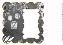 Black Birdcage Plain 8in Scallop Insert Panel
