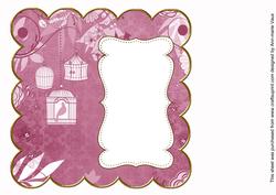 Cerise Birdcage Plain 8in Scallop Insert Panel