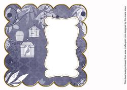 Dark Blue Birdcage Plain 8in Scallop Insert Panel