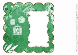 Dark Green Birdcage Plain 8in Scallop Insert Panel