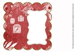 Dark Red Birdcage Plain 8in Scallop Insert Panel