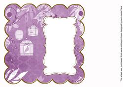 Purple Birdcage Plain 8in Scallop Insert Panel