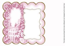 Cerise Rose Arch Plain 8in Scallop Insert Panel