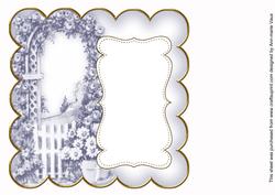 Dark Blue Rose Arch Plain 8in Scallop Insert Panel