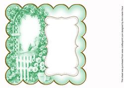 Dark Green Rose Arch Plain 8in Scallop Insert Panel