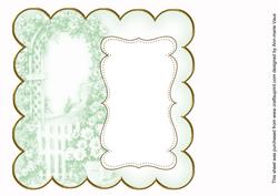 Mid Green Rose Arch Plain 8in Scallop Insert Panel