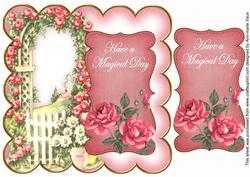 Pink Rose Arch Magical Day 8in Scallop Topper