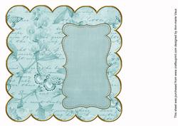 Teal Sweetpea Coloured 8in Scallop Insert Panel