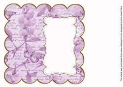 Purple Sweetpea Plain 8in Scallop Insert Panel