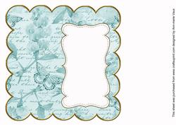 Teal Sweetpea Plain 8in Scallop Insert Panel
