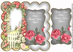 Silver Rose Arch Another Year 8in Scallop Topper