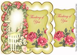 Lemon Rose Arch Thinking of You 8in Scallop Topper