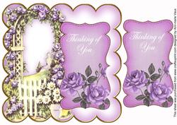 Lilac Rose Arch Thinking of You 8in Scallop Topper