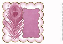 Cerise Coloured Peacock 8in Scallop Insert Panel