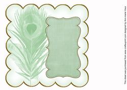 Mid Green Coloured Peacock 8in Scallop Insert Panel