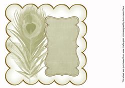 Olive Coloured Peacock 8in Scallop Insert Panel