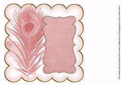 Pink Coloured Peacock 8in Scallop Insert Panel