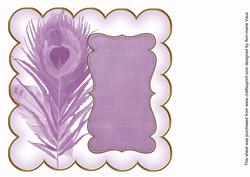 Purple Coloured Peacock 8in Scallop Insert Panel