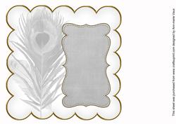 Silver Coloured Peacock 8in Scallop Insert Panel