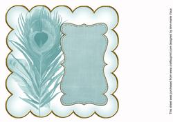 Teal Coloured Peacock 8in Scallop Insert Panel