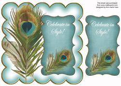 Teal Peacock Celebrate in Style 8in Scallop Topper